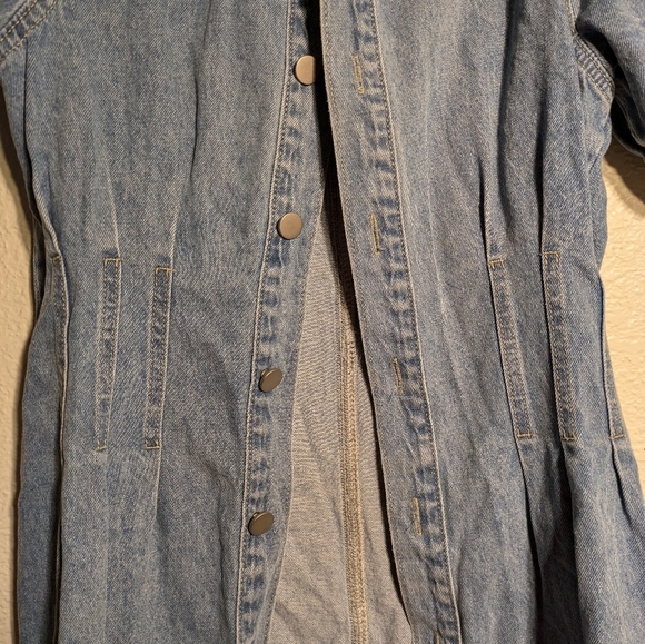 Denim Short Sleeve Button-Up Dress Pre-owned Size Small - Picture 4 of 15